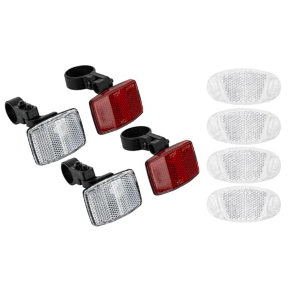 Spoke Reflector Set - 8個入り自転車反射板キット、夜間走行安全反射板セット、ハンドルバー、シートポスト、ホイールスポーク用自転車警告反射板