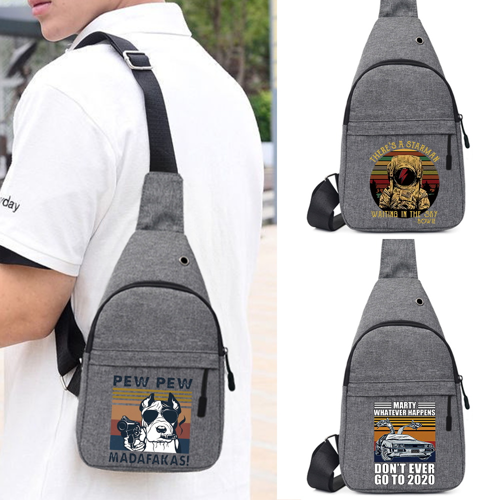 Cycling Commuter Bag - 新しいクロスボディバッグシングルショルダーチェストバッグピュープリント雑貨収納パック男性サイクリング通勤通学調節可能なパッケージユニセックス