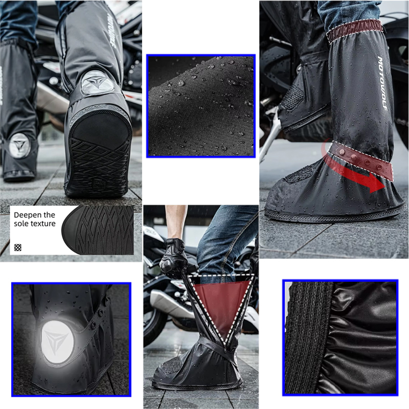 屋外通勤用チューブ型レインシューズカバー、再利用可能なバイク - Cycling Commute In Rain のレビューと価格