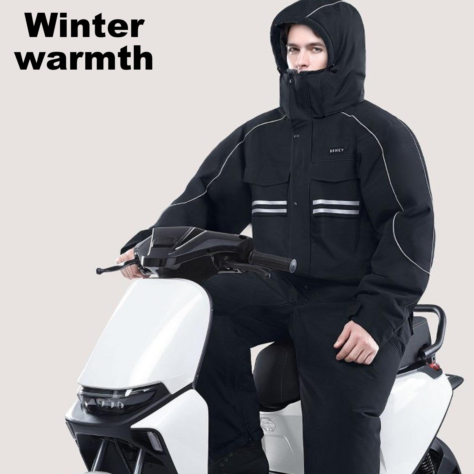 オートバイの冬用ジャケット 4 ポケット暖かい服反射ストリッ - Cycling Commute Clothes のレビューと価格