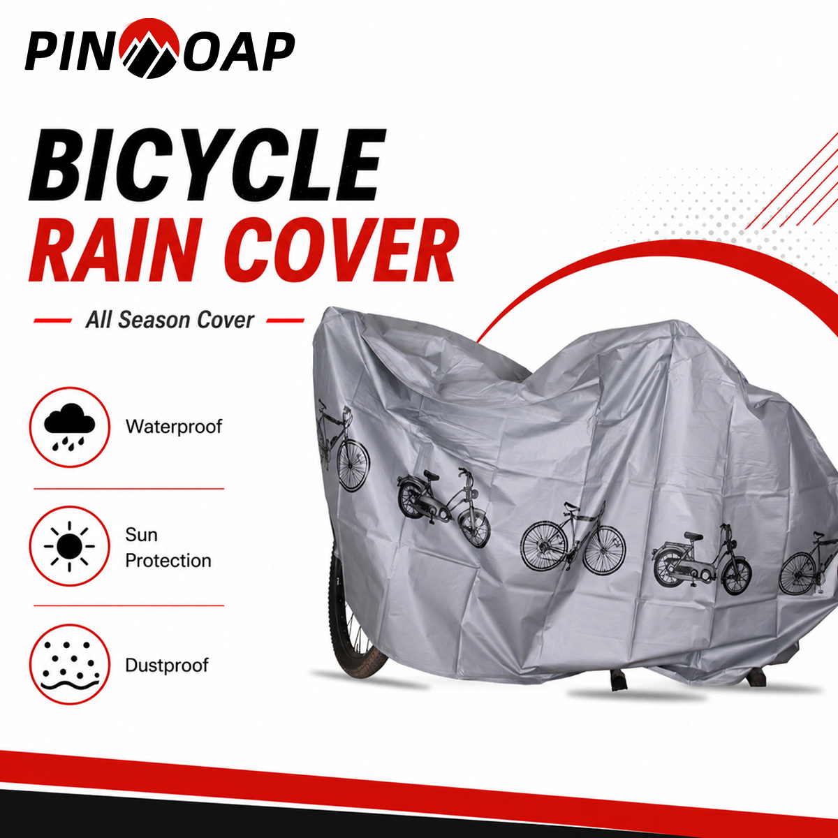 PINMOAP ユニバーサル自転車レインカバー防水屋外バイク - Cycling Commuter Bag のレビューと価格