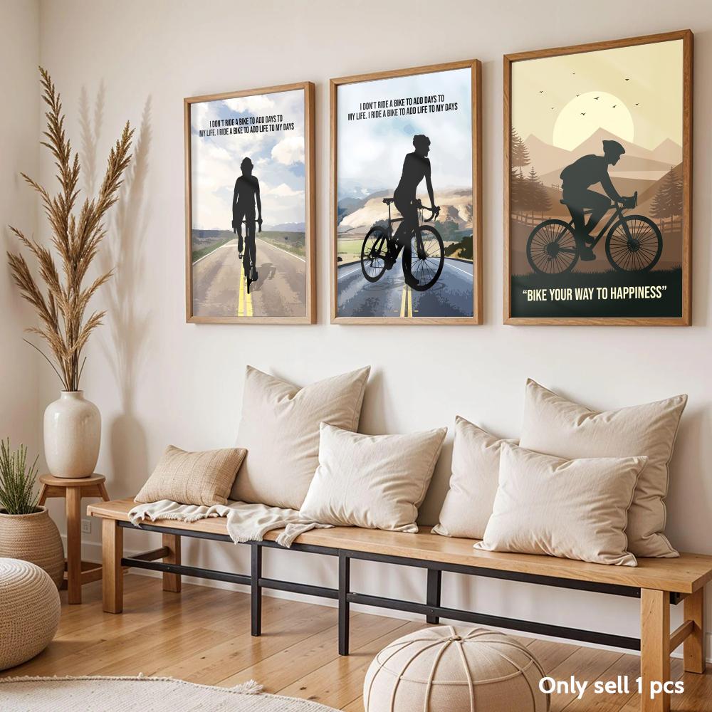 サイクリングモチベーション引用アートポスター モダンな自己粘 - Cycling Quote のレビューと価格